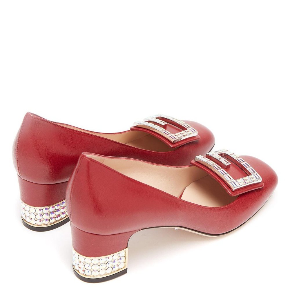 NIB GUCCI Madelyn crystal red shoes 35.5 - Picture 6 of 8